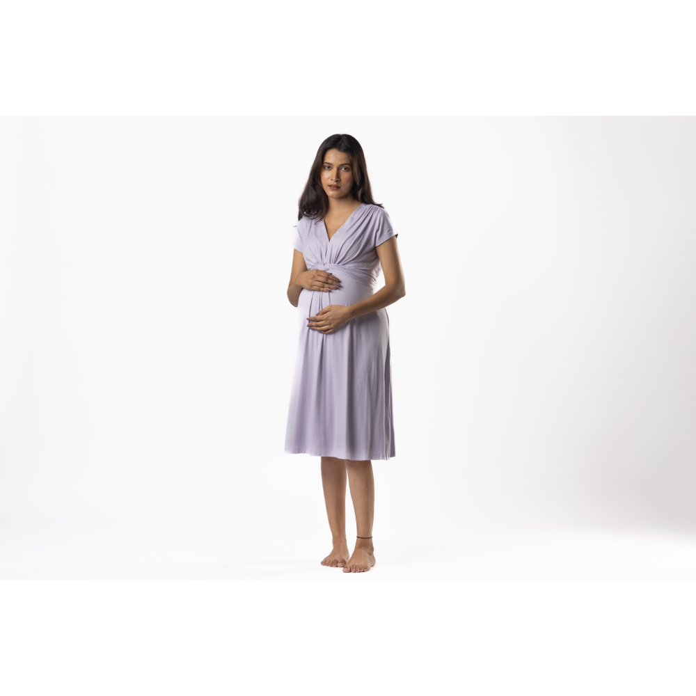 Block Hop Lilac Maternity Everyday Dress