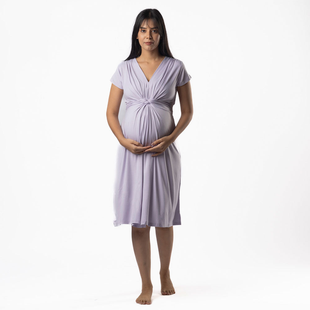 Block Hop Lilac Maternity Everyday Dress