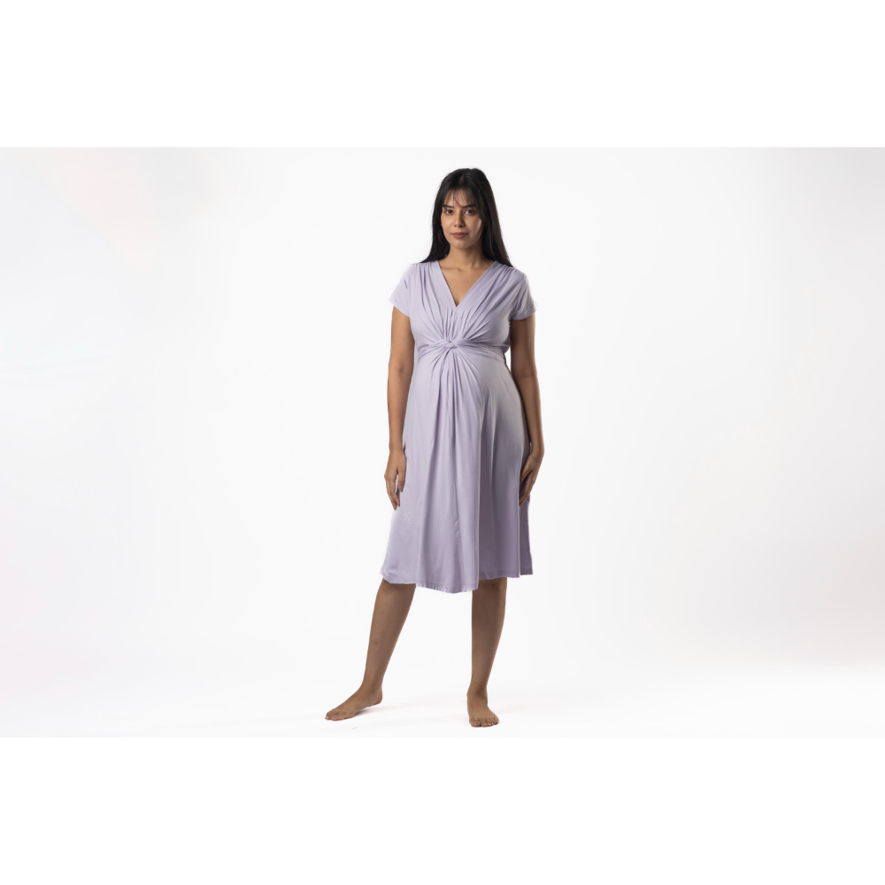 Block Hop Lilac Maternity Everyday Dress