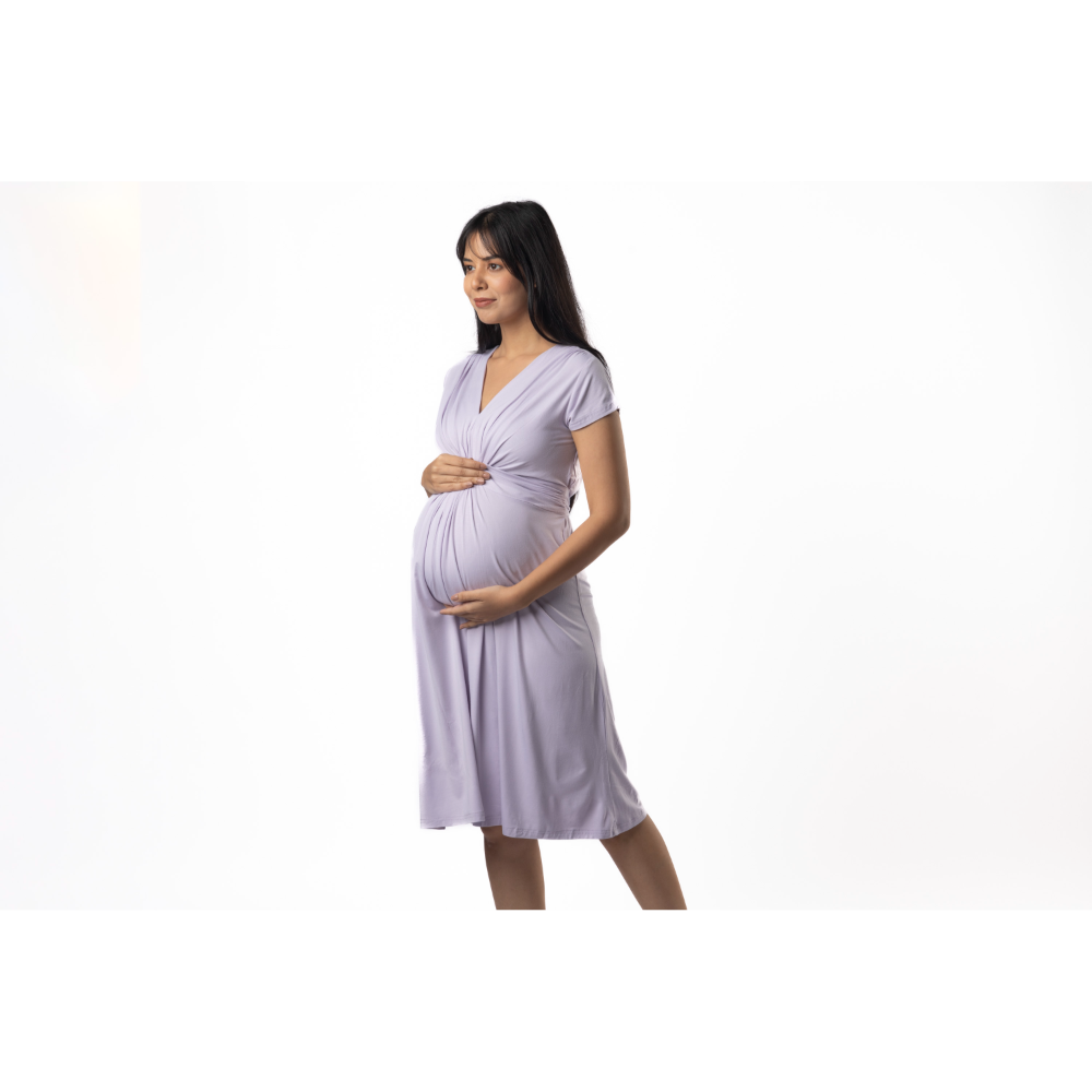 Block Hop Lilac Maternity Everyday Dress