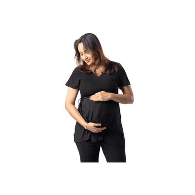 Block Hop Black Maternity Wrap Co-Ord Set