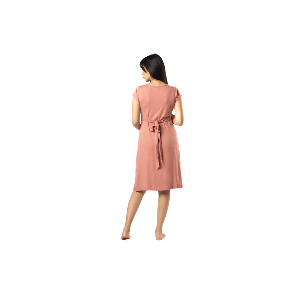 Block Hop Old Rose Maternity Everyday Dress