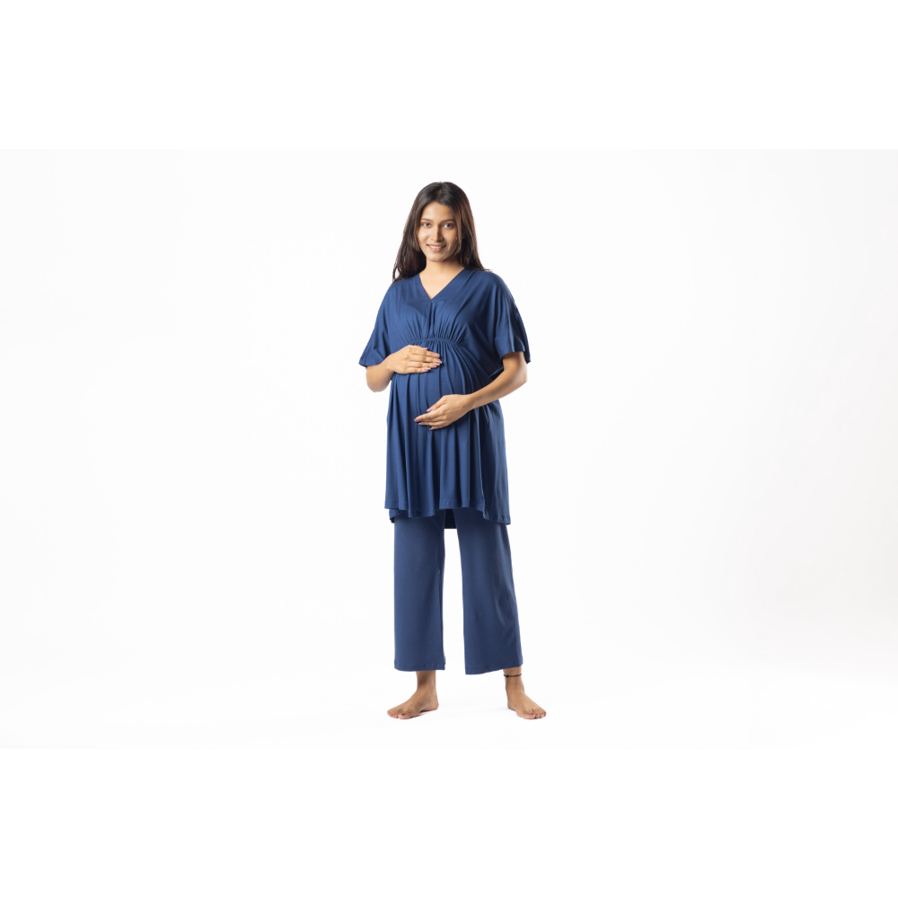 Block Hop Blue Kaftan Top