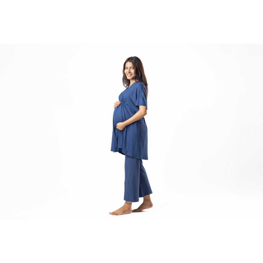 Block Hop Blue Kaftan Top