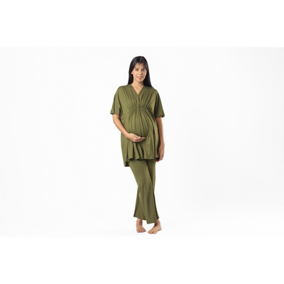 Block Hop Olive Kaftan Top