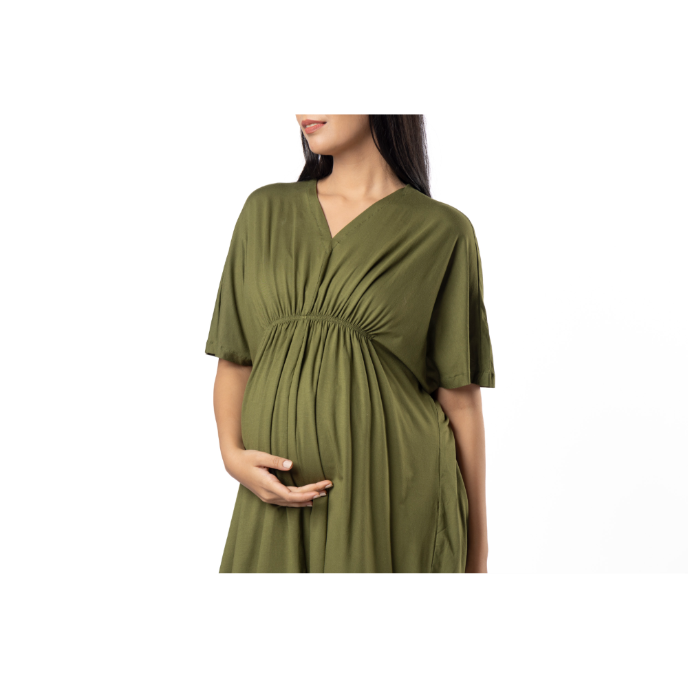 Block Hop Olive Kaftan Top