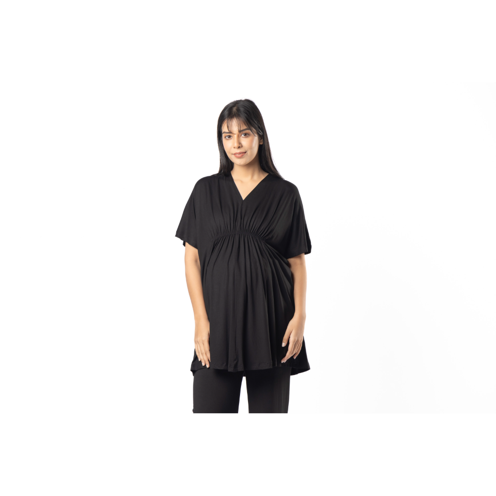 Block Hop Black Kaftan Top