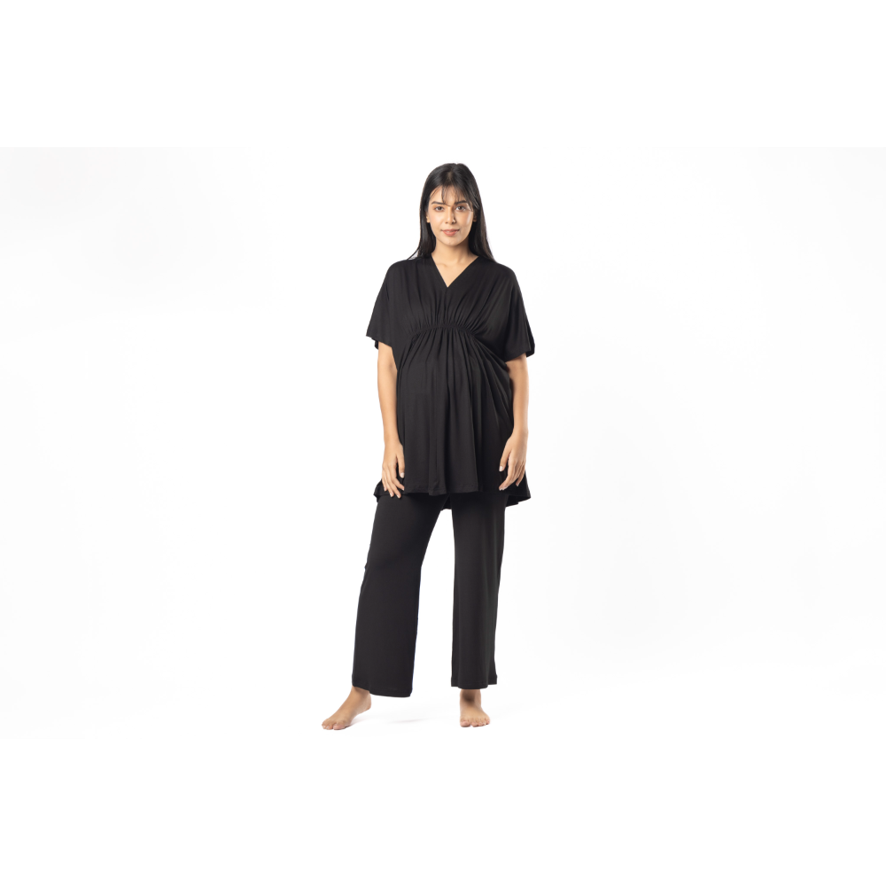 Block Hop Black Kaftan Top