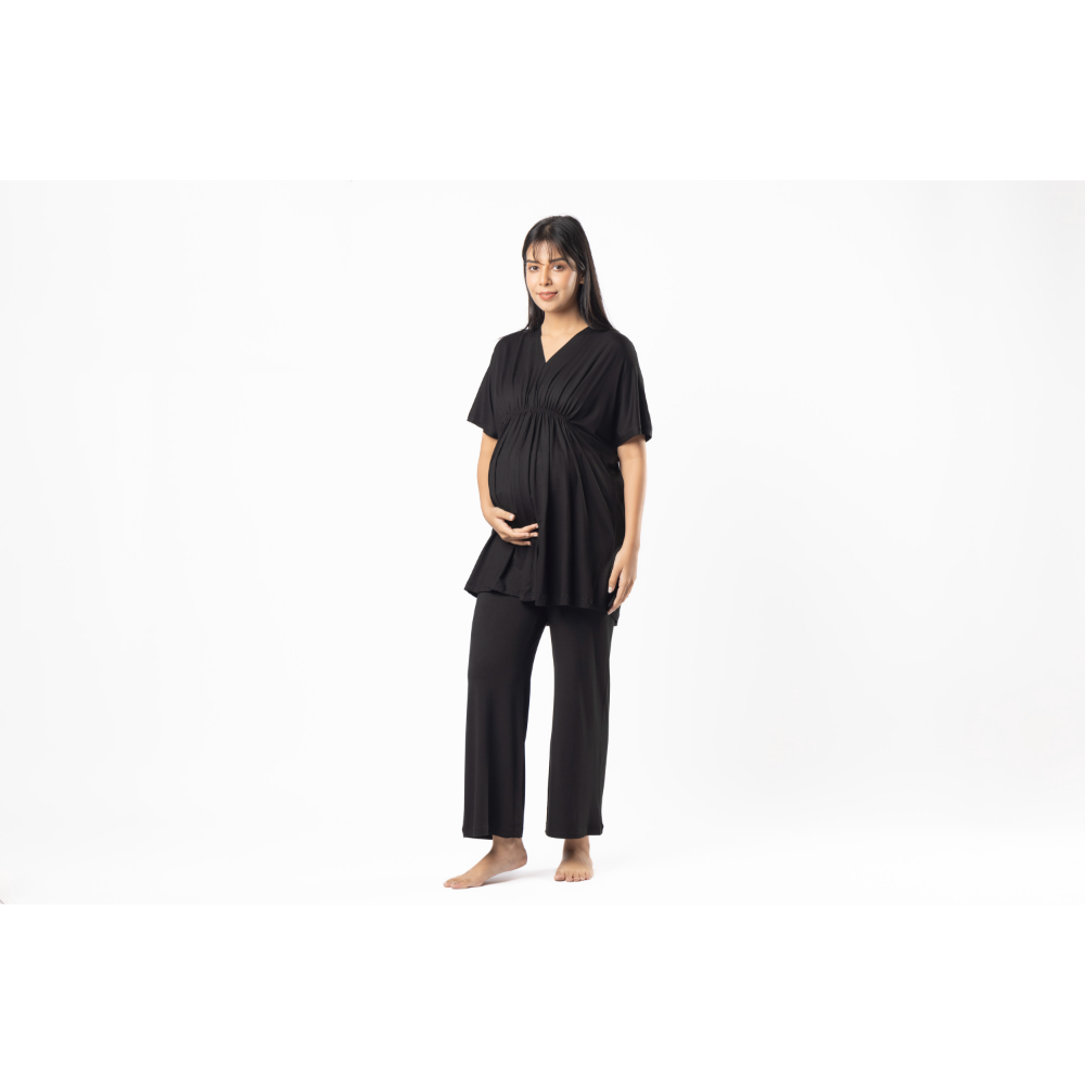 Block Hop Black Kaftan Top