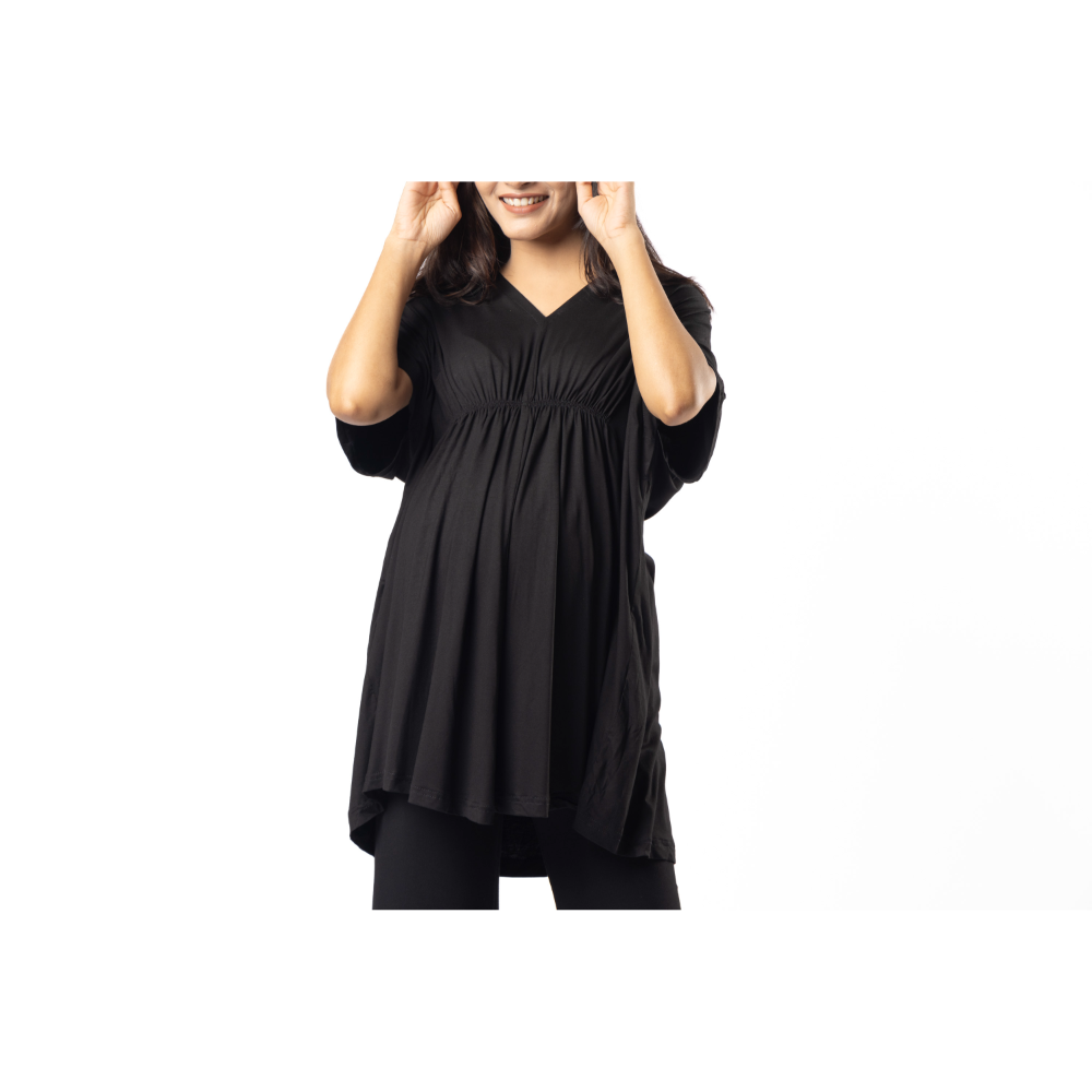 Block Hop Black Kaftan Top