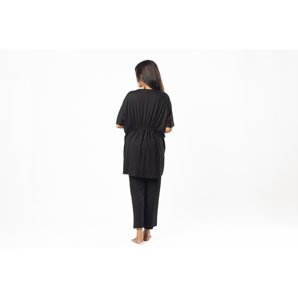 Block Hop Black Kaftan Top