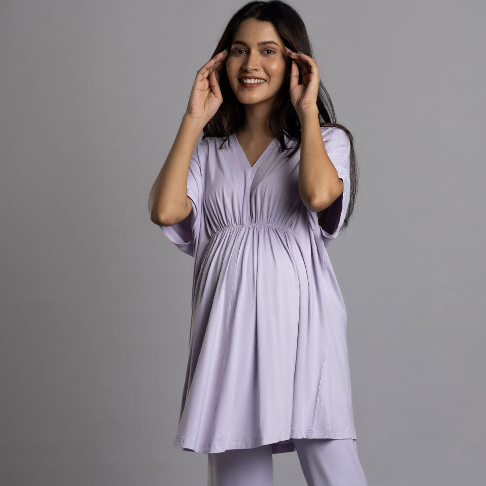 Block Hop Lilac Kaftan Top