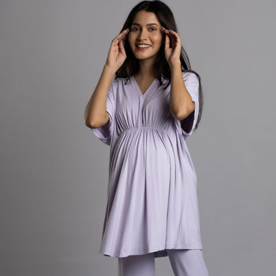 Block Hop Lilac Kaftan Top