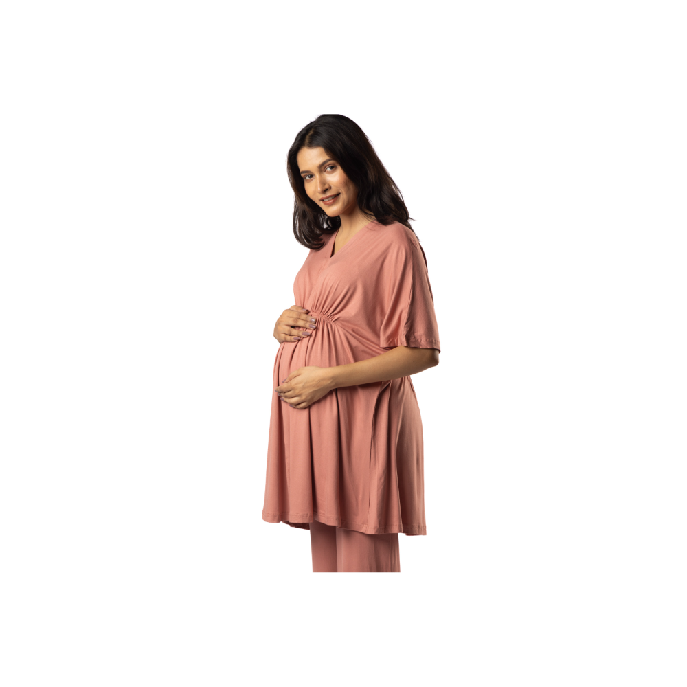 Block Hop Old Rose Kaftan Top