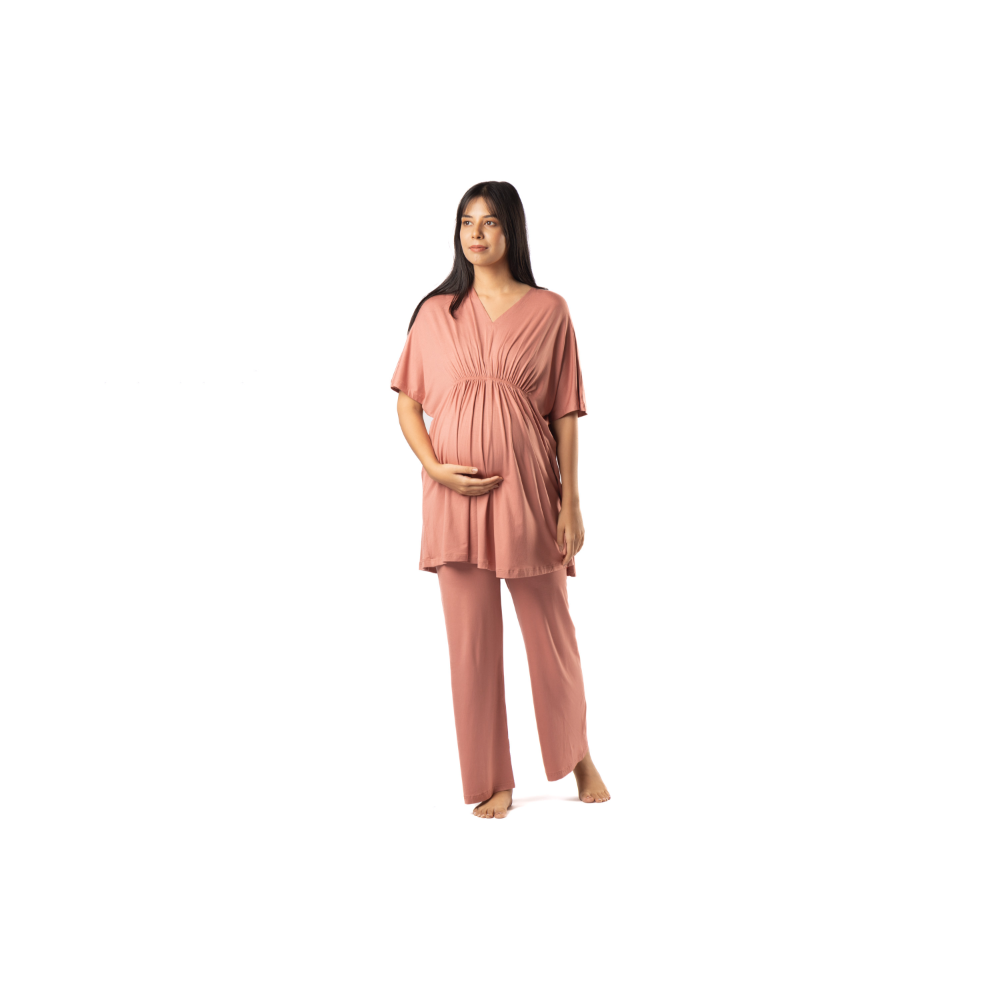 Block Hop Old Rose Kaftan Top