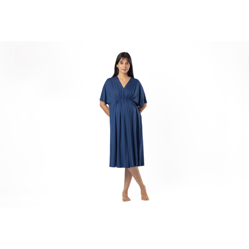 Block Hop Blue Kaftan Dress