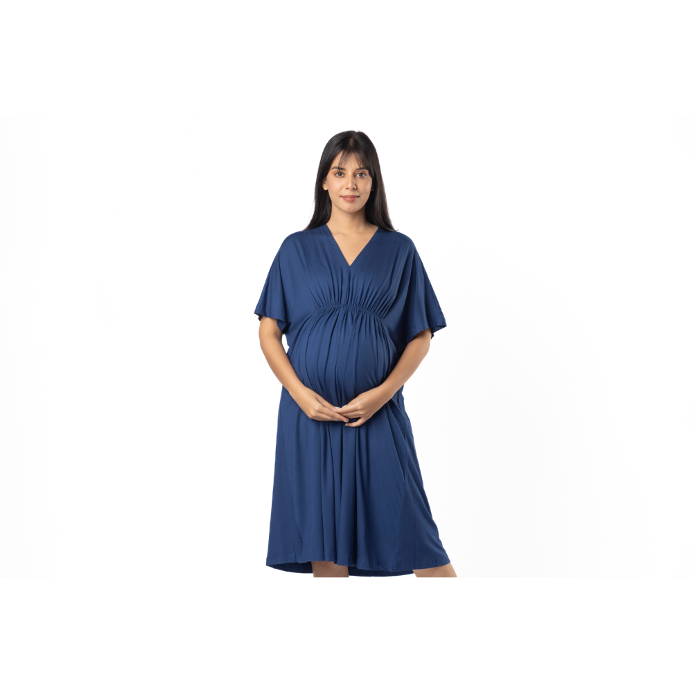 Block Hop Blue Kaftan Dress