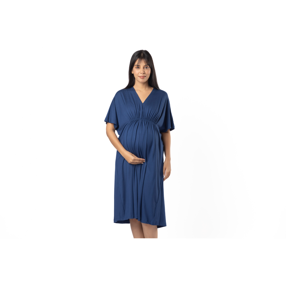 Block Hop Blue Kaftan Dress