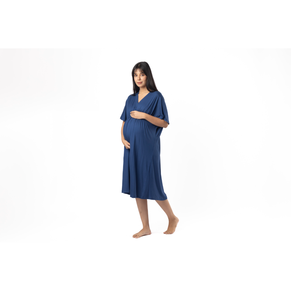 Block Hop Blue Kaftan Dress