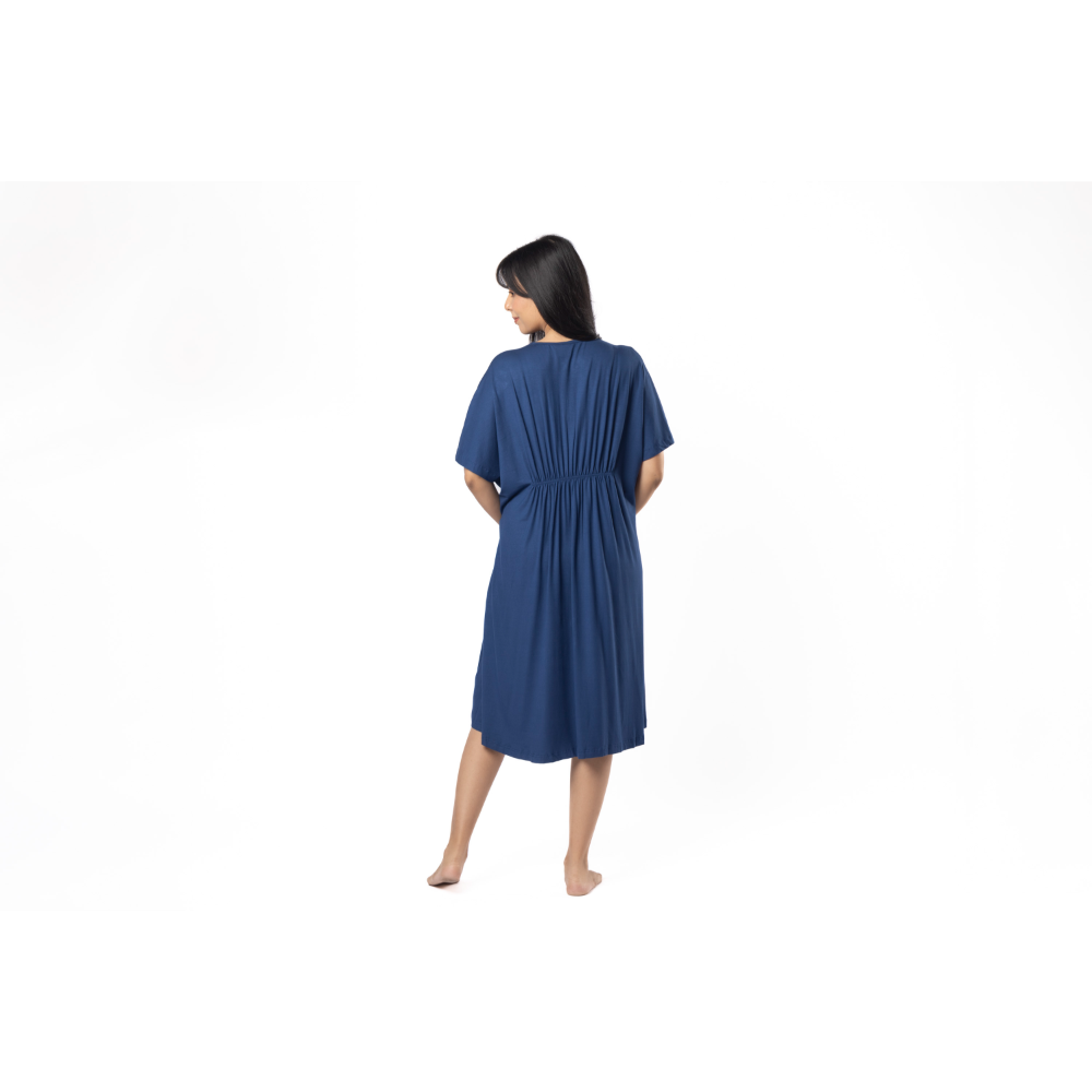 Block Hop Blue Kaftan Dress