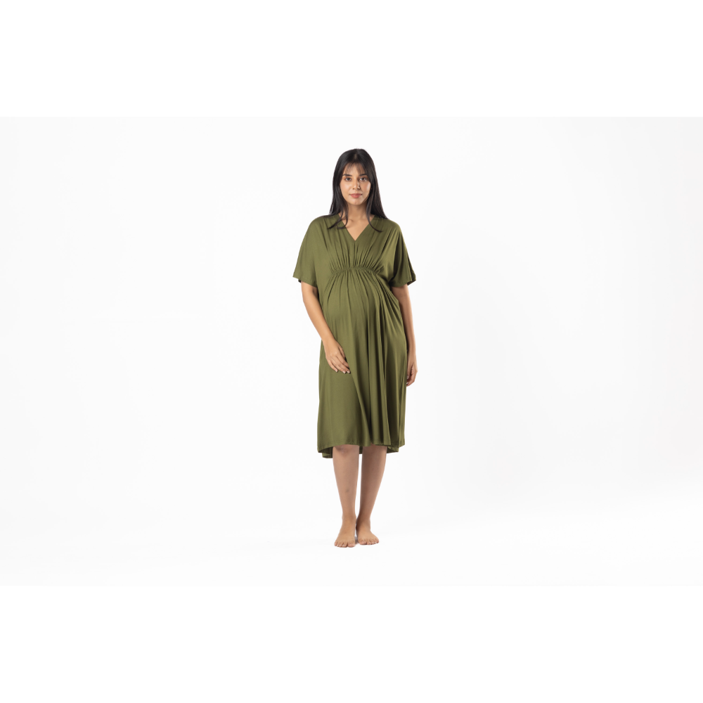 Block Hop Olive Kaftan Dress