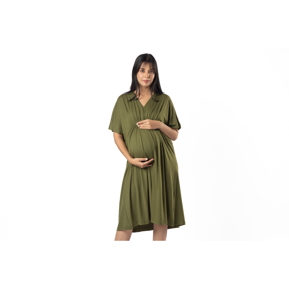 Block Hop Olive Kaftan Dress