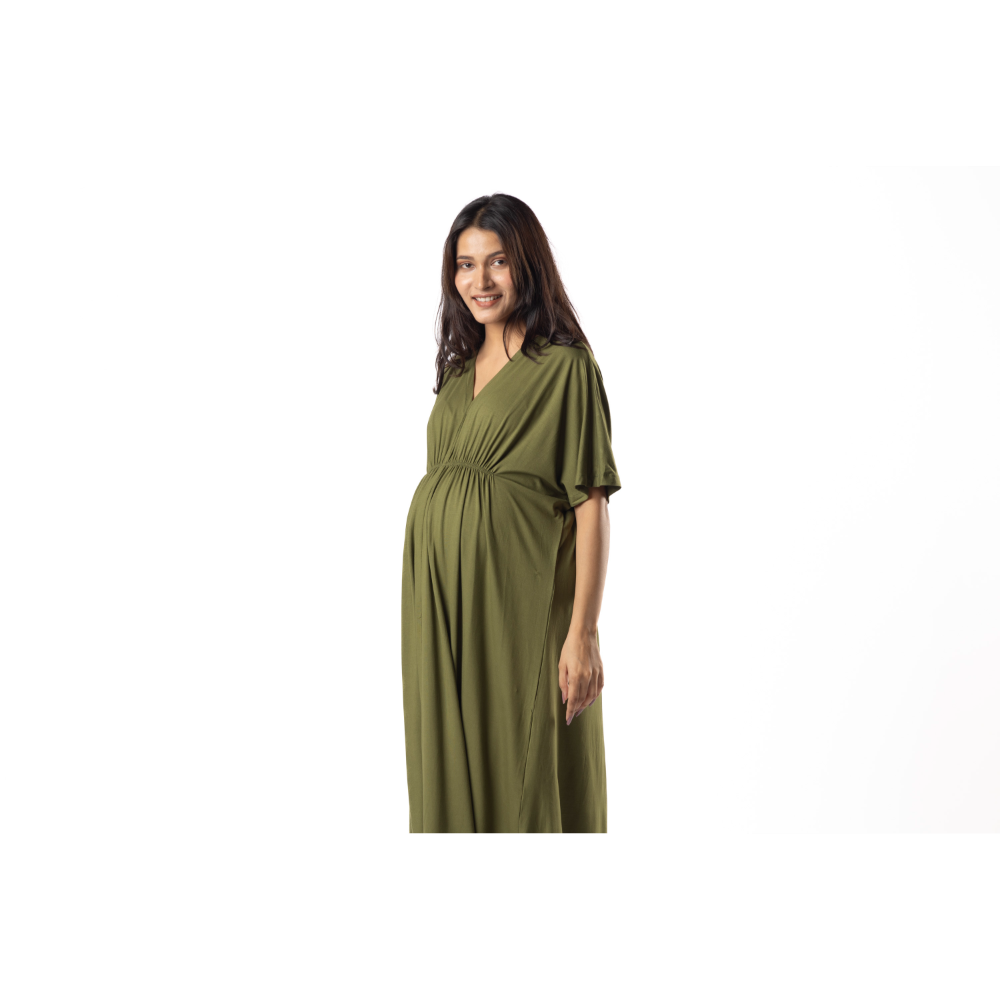 Block Hop Olive Kaftan Dress