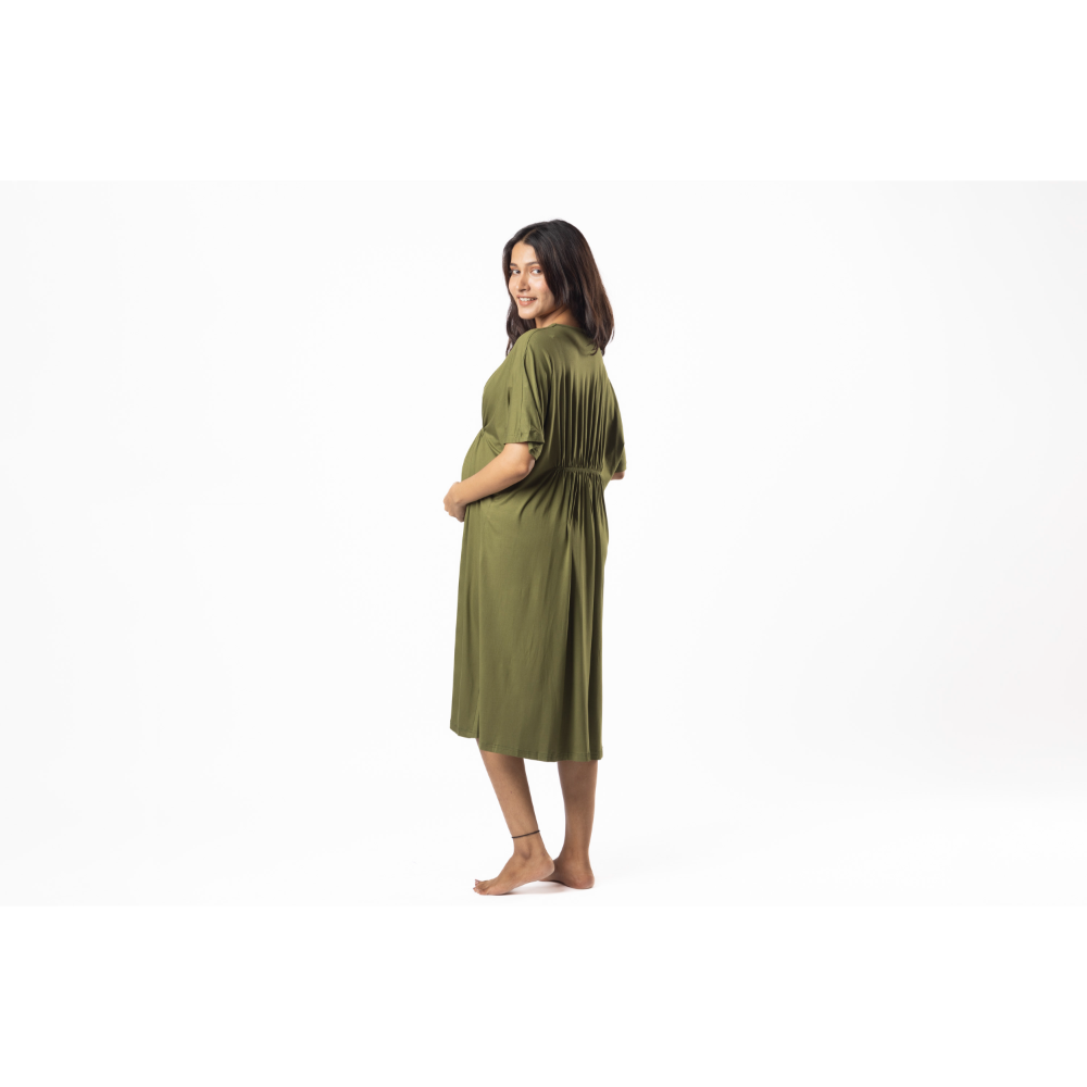 Block Hop Olive Kaftan Dress