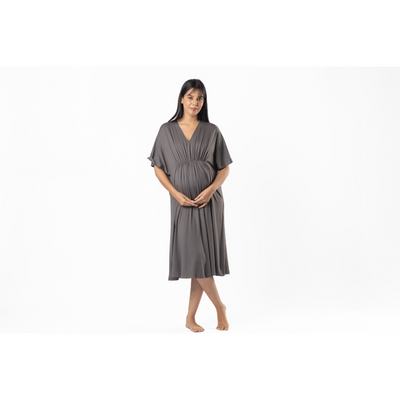 Block Hop Charcoal Grey Kaftan Dress