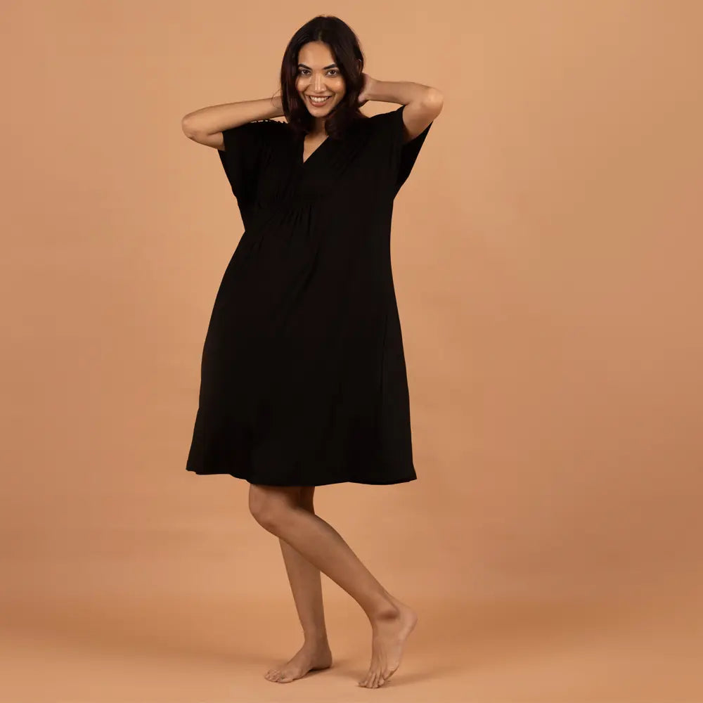 Block Hop Black Kaftan Dress - Black, Size - XXL/XXXL