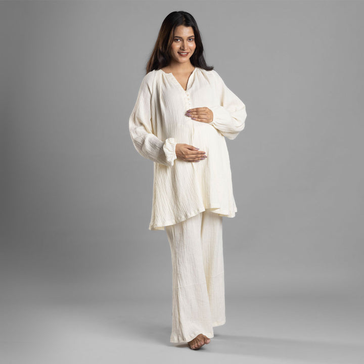 Block Hop White Waffle Essential Set - White, Size - S/M