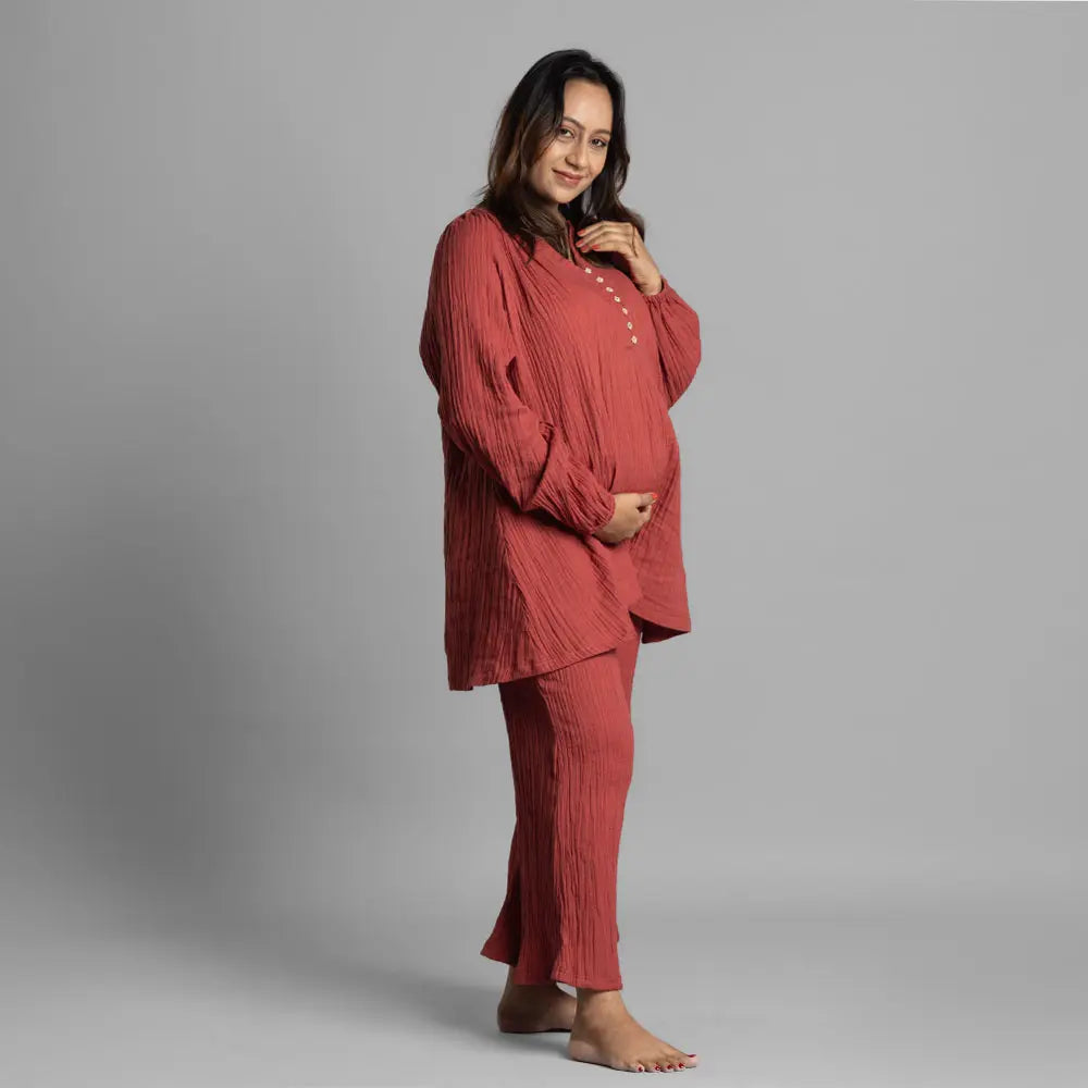 Block Hop Red Waffle Essential Set - Red, Size - L/XL