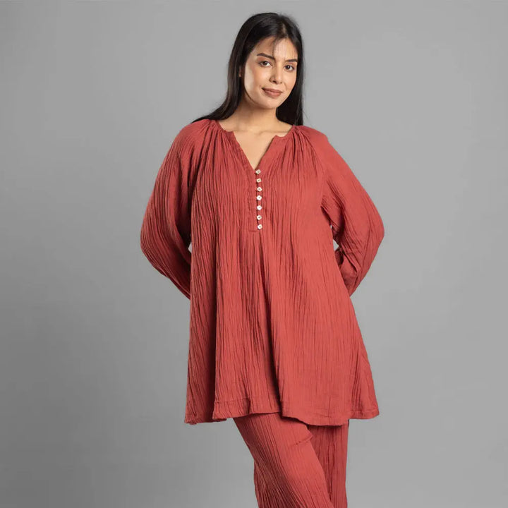 Block Hop Red Waffle Essential Set - Red, Size - L/XL