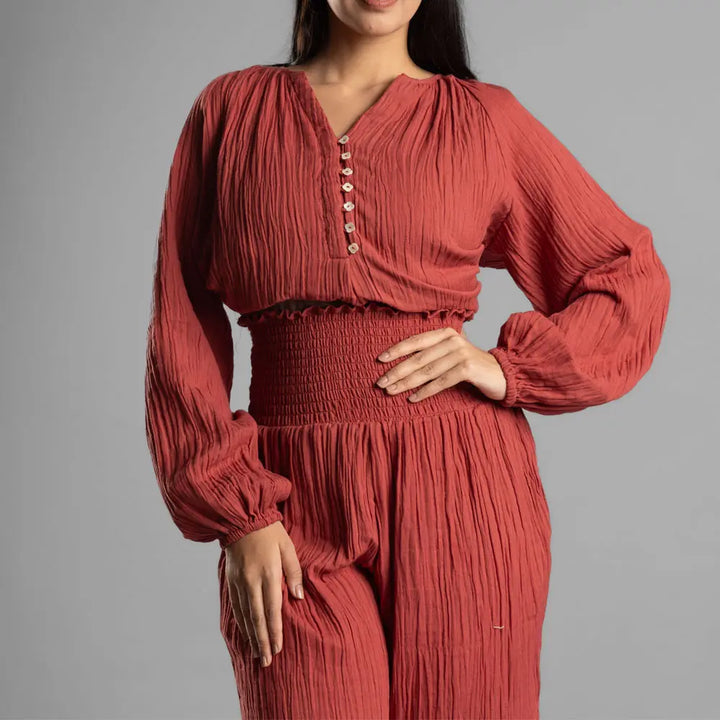 Block Hop Red Waffle Essential Set - Red, Size - L/XL