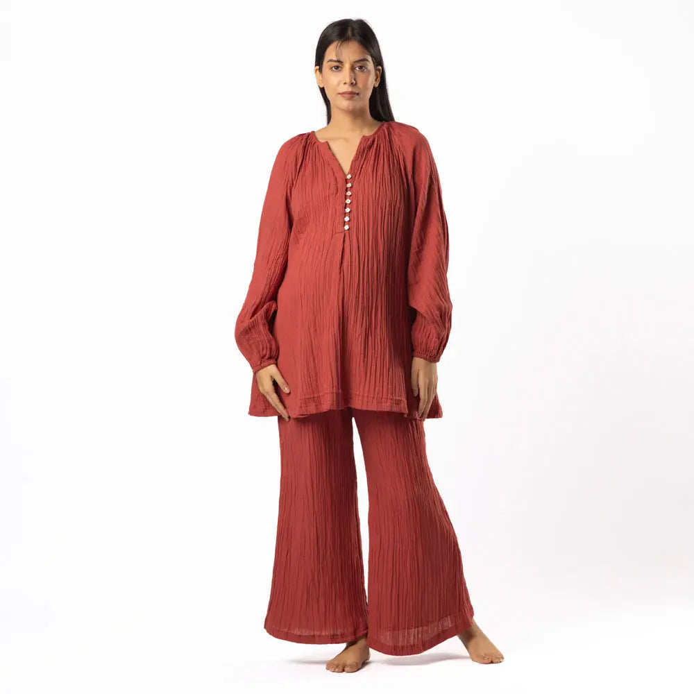 Block Hop Red Waffle Essential Set - Red, Size - L/XL