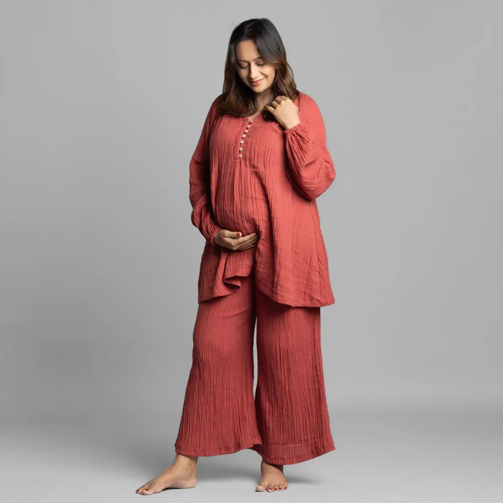 Block Hop Red Waffle Essential Set - Red, Size - L/XL