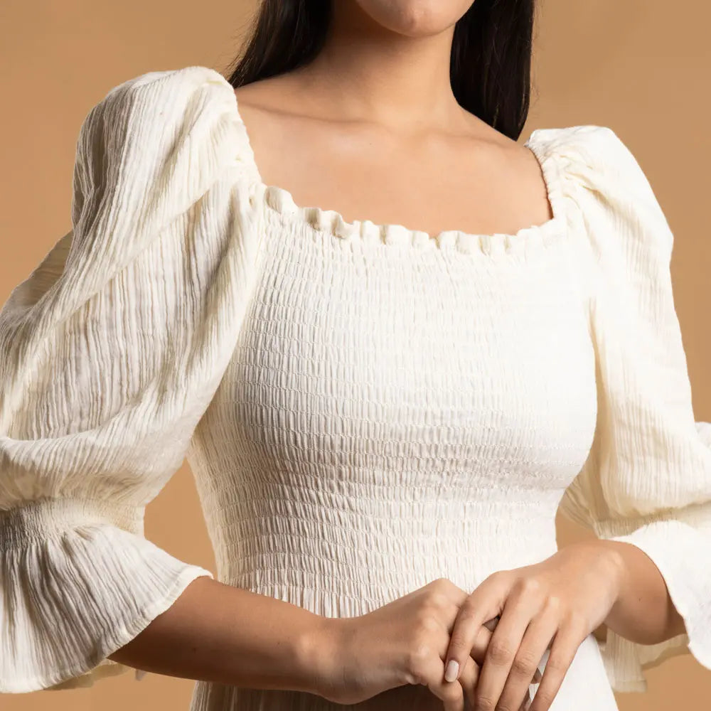 White Waffle Muslin Dress - XXL/XXXL