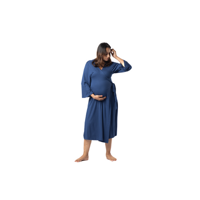 Block Hop Blue Wrap Gown