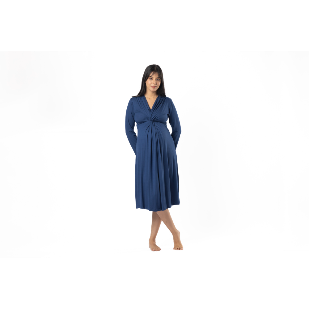 Block Hop Blue Knotted Dress