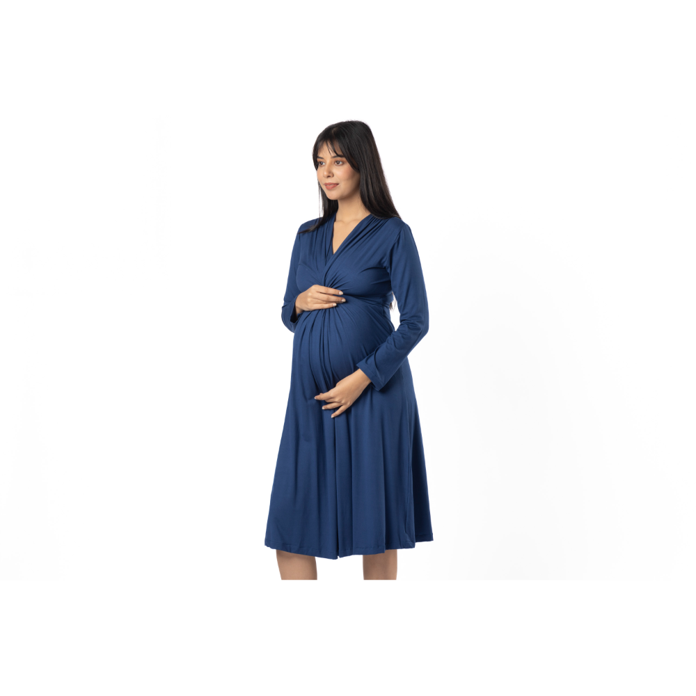 Block Hop Blue Knotted Dress