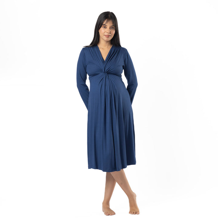 Block Hop Blue Knotted Dress