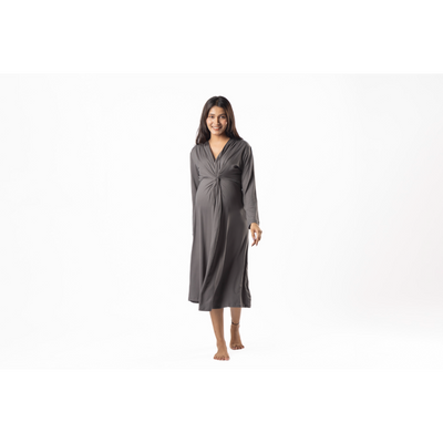 Block Hop Charcoal Grey Knotted Dress