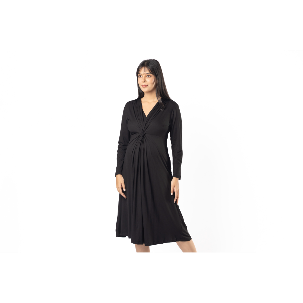 Block Hop Black Knotted Dress