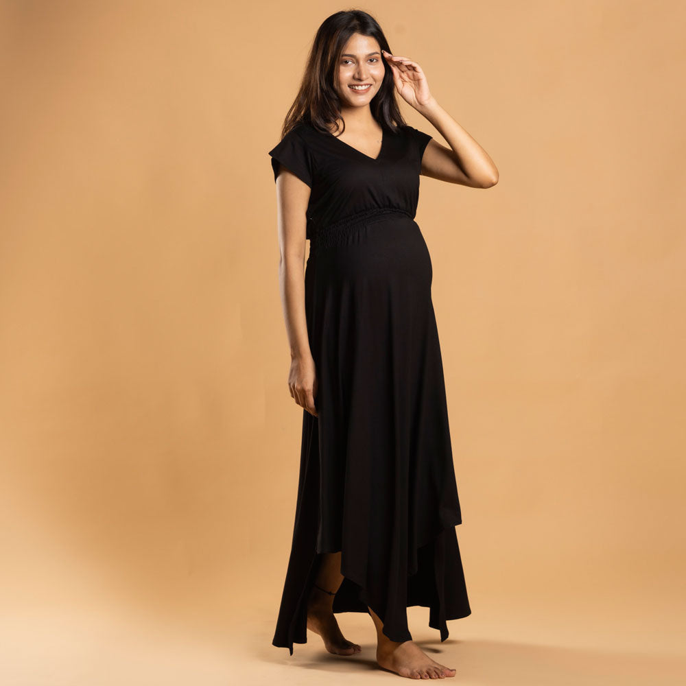 Block Hop Black Empire Fit & Flare Dress