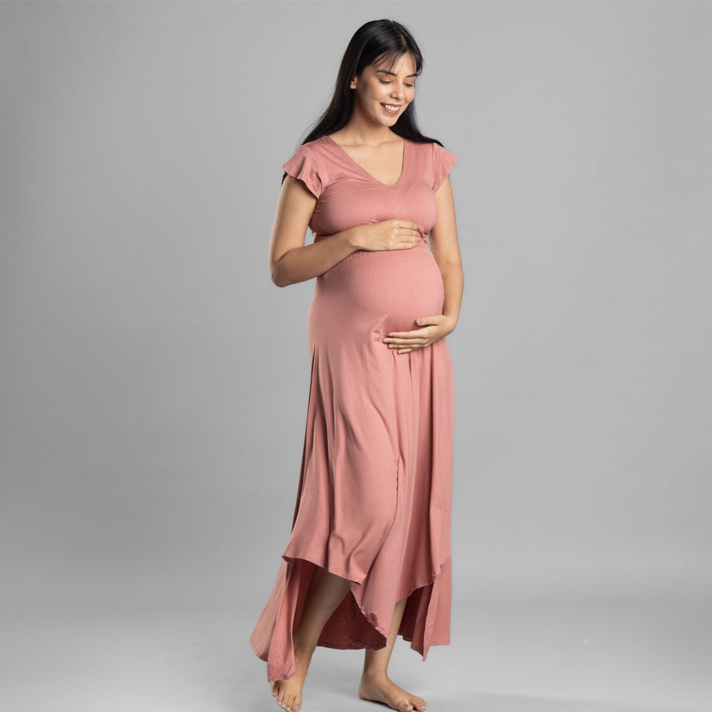 Block Hop Old Rose Empire Fit &amp; Flare Dress