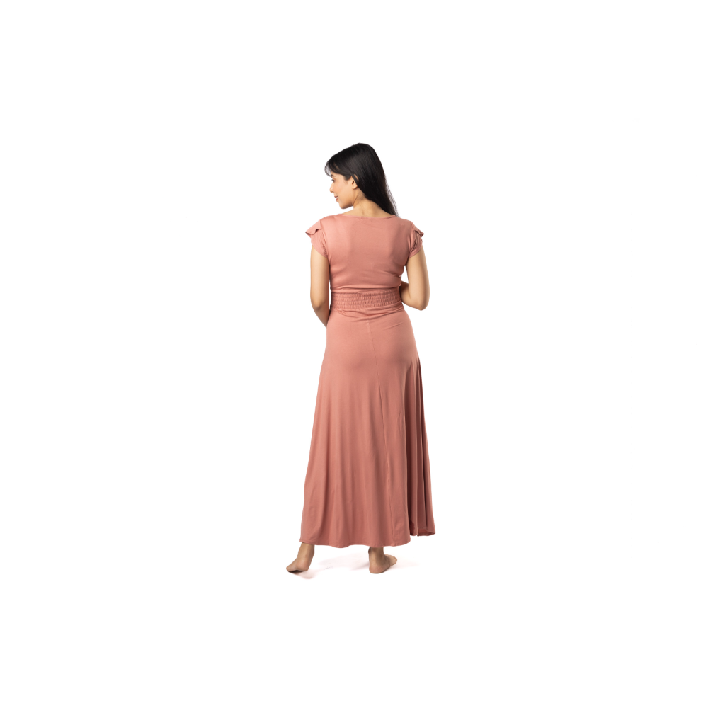 Block Hop Old Rose Empire Fit & Flare Dress