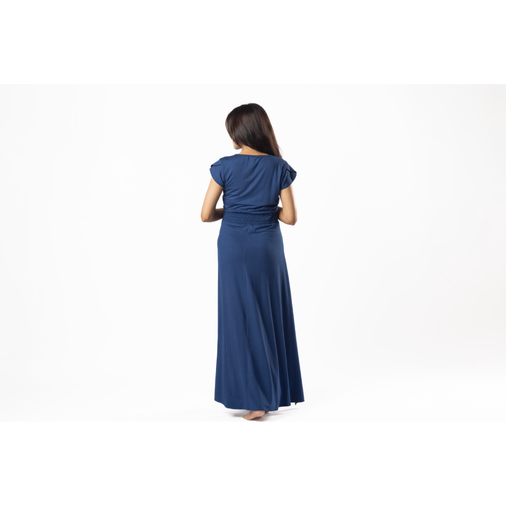 Block Hop Blue Empire Fit & Flare Dress