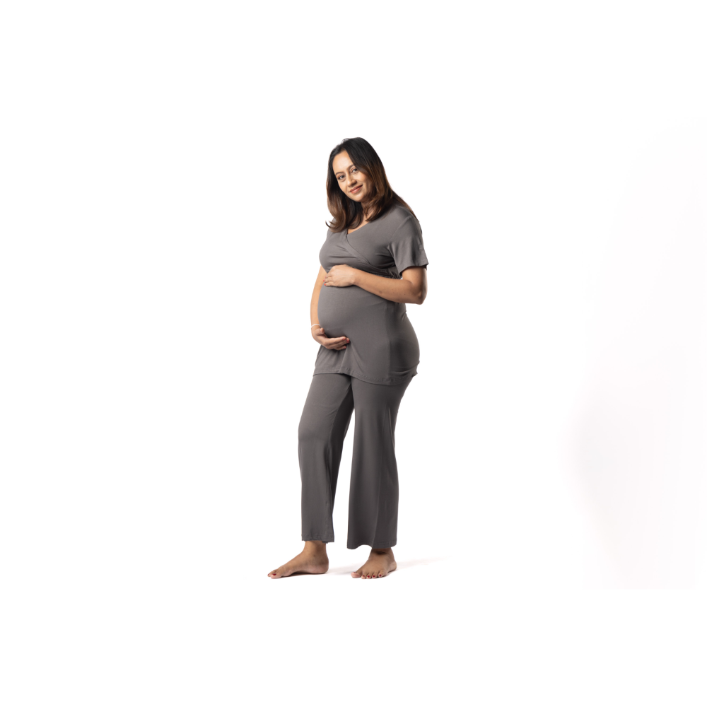 Block Hop Charcoal Grey Maternity Co-Ord Set