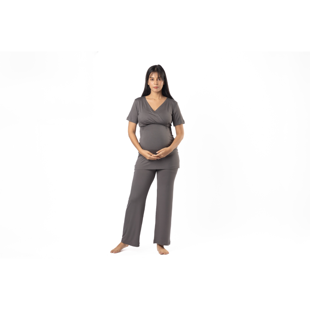 Block Hop Charcoal Grey Maternity Co-Ord Set