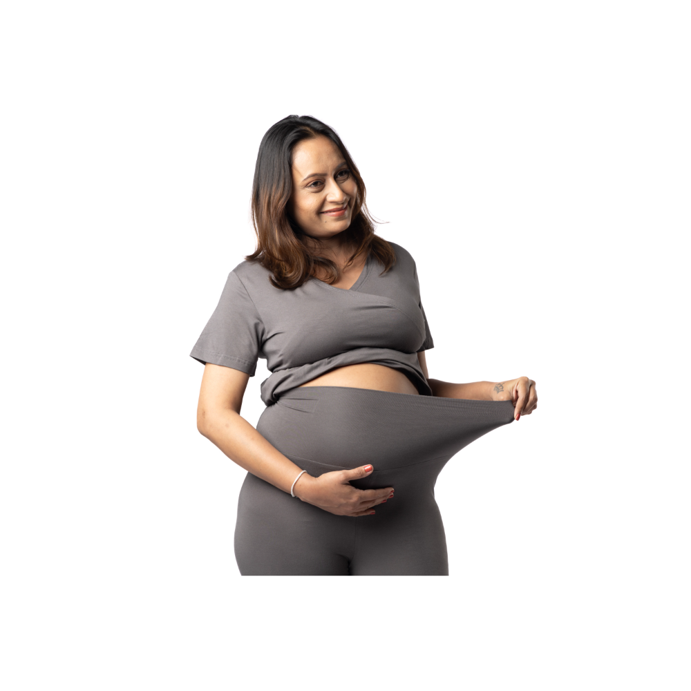 Block Hop Charcoal Grey Maternity Co-Ord Set